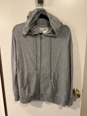 Women’s Grey Jillian Harris Zip-up Hoodie w/Heart Detail on Sleeve Size Small